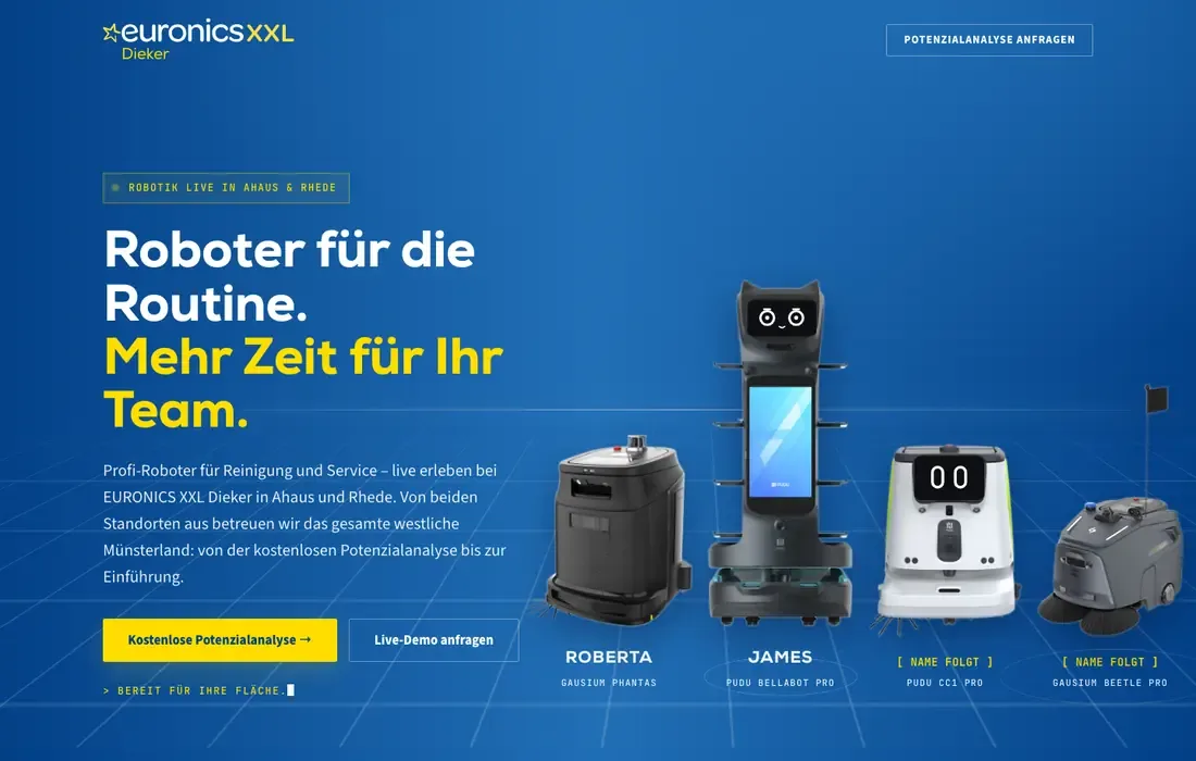 Robotik-Website EURONICS XXL Dieker