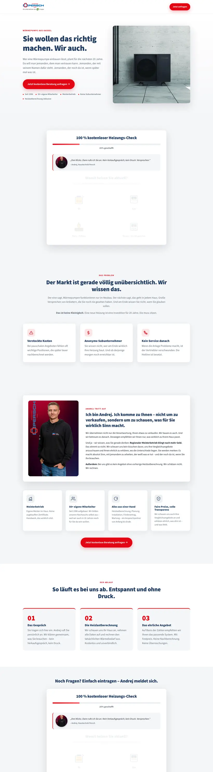 Landingpage Wärmepumpe von Haustechnik Persch