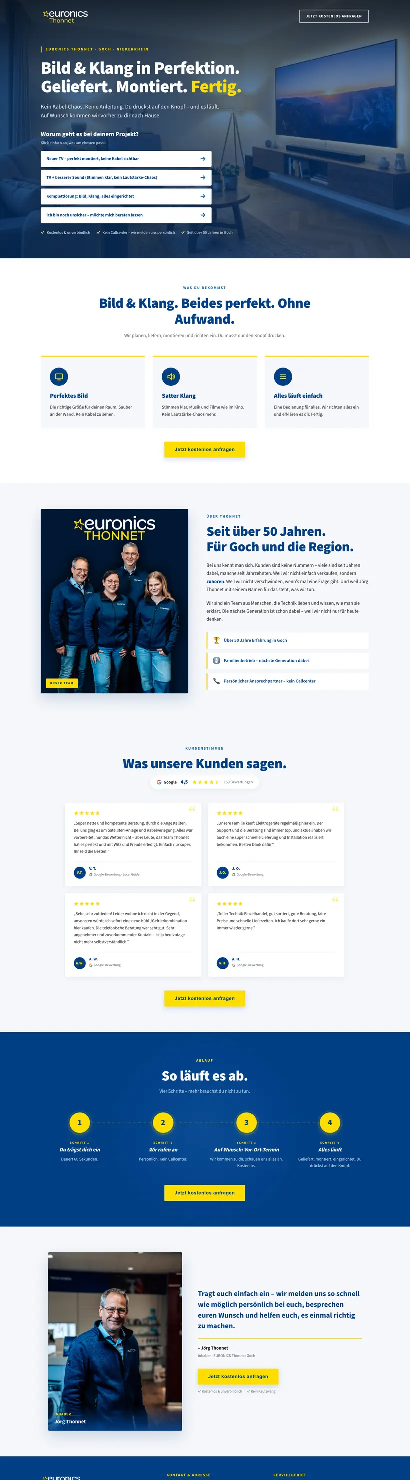 Landingpage von EURONICS Thonnet
